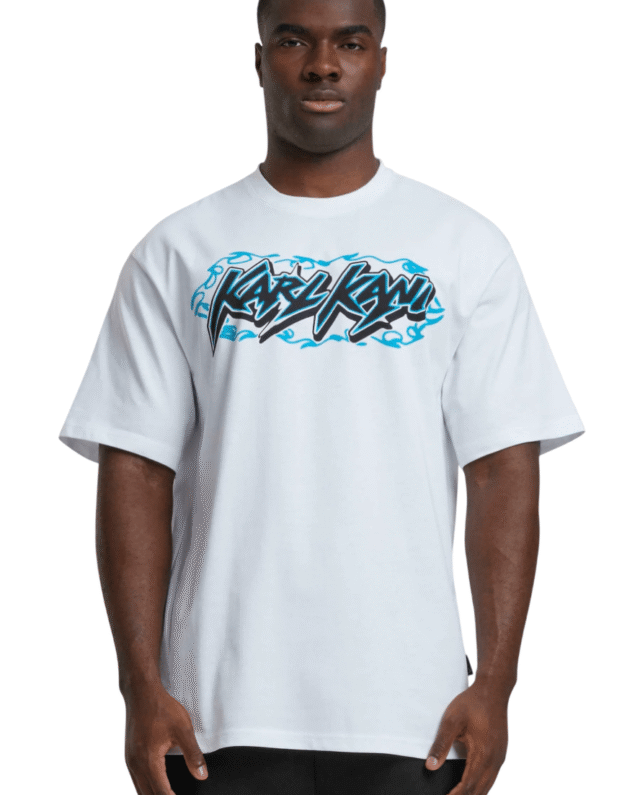Karl Kani Woven Signature Kani Heat Tee White/Blue KM251-019-1
