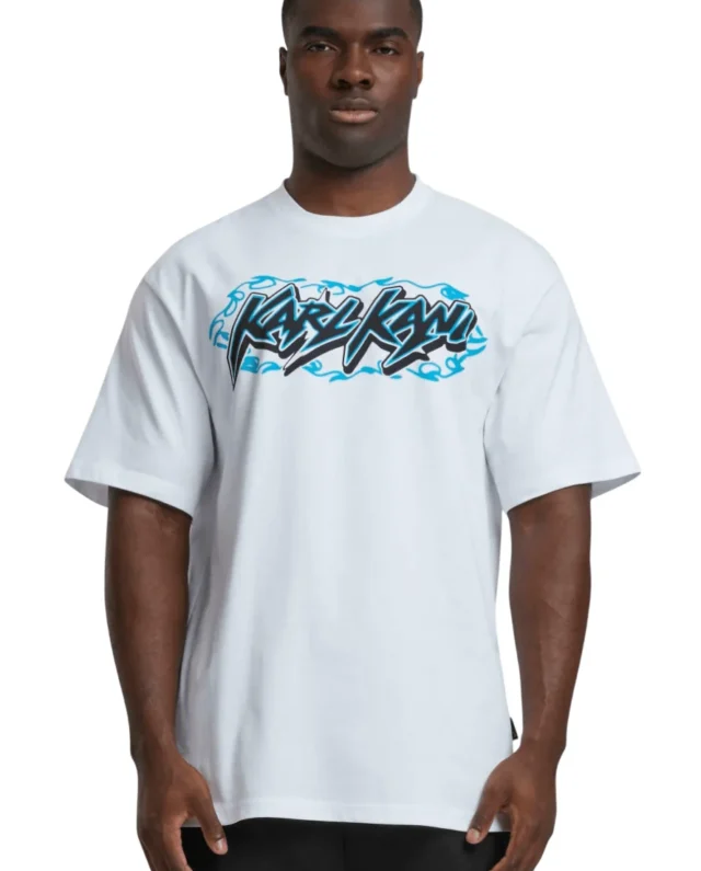 Karl Kani Woven Signature Kani Heat Tee White/Blue KM251-019-1
