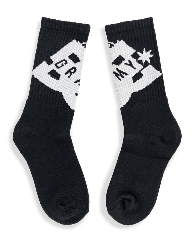 GRIMEY X DC SHOES THE SWARM REGULAR SOCKS BLACK GSO142-BLK