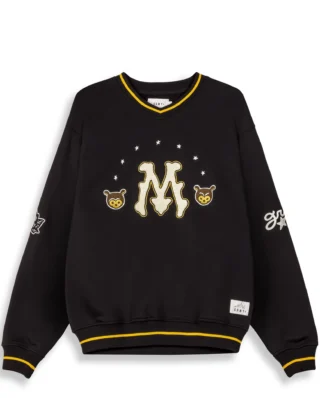 GRIMEY MUD’S THE RESIDENCE V NECK VINTAGE CREWNECK BLACK GSW643-BLK - GRIMEY