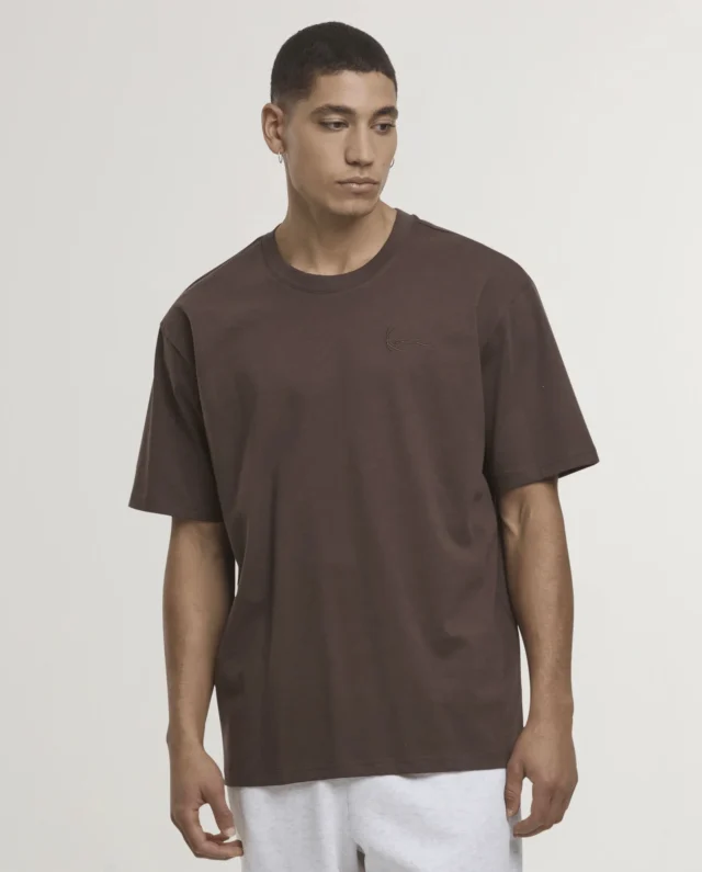 KARL KANI SLOGAN BOXY T-SHIRT BROWN KM261-002-1