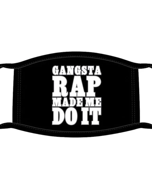 ROCK OFF ICE CUBE FACE MASK: GANGSTA RAP BLACK - Rap Merch
