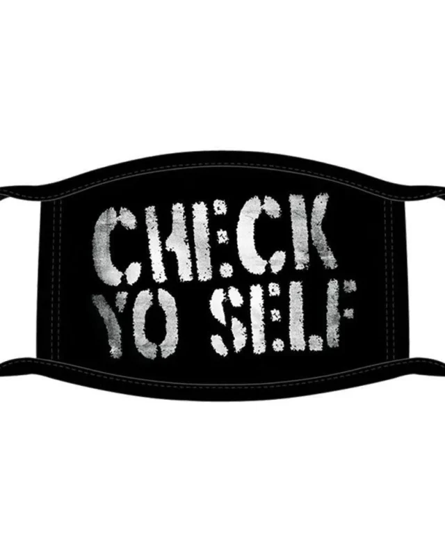 ROCK OFF ICE CUBE FACE MASK: CHECK YO SELF BLACK - Rap Merch