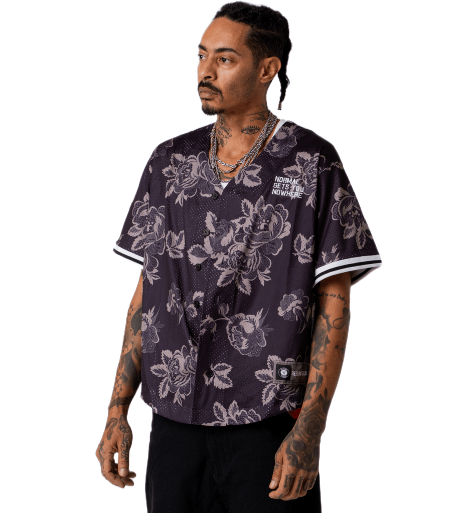 Bee Unusual Doily mesh button front black AT-258010