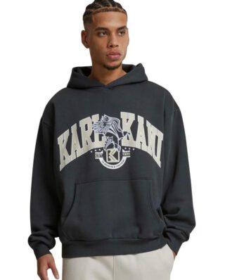 Karl Kani Og Eagle Print Os Hoodie Anthracite/light Sand Black KM243-017-1
