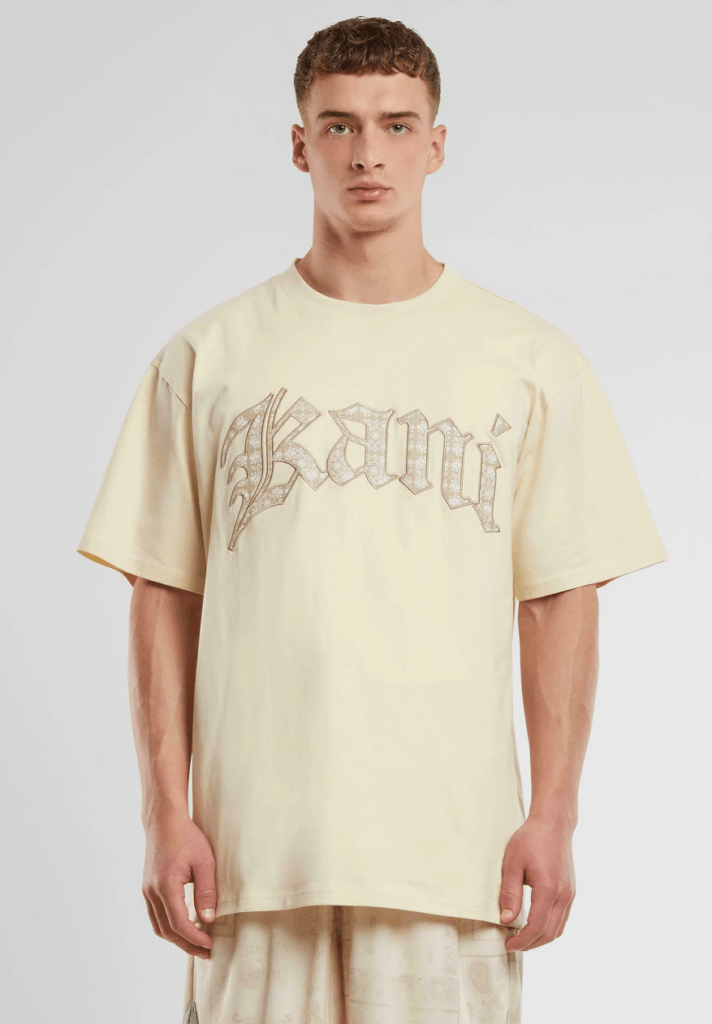 KANI PAISLEY LETTER T-SHIRT BEIGE KM252-048-1 