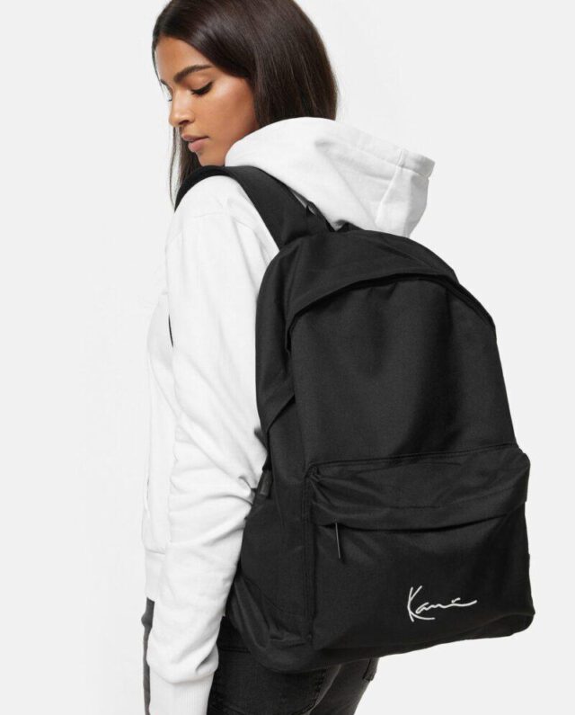 Karl Kani Signature Essential Backpack Black KA-BG011-001-01 18.0” X 12.5″ X 4.5 “ - KARL KANI