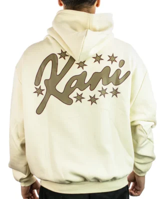 KARL KANI SIGNATURE STAR PRINT OS HOODIE BEIGE KM253-015-2 - KARL KANI