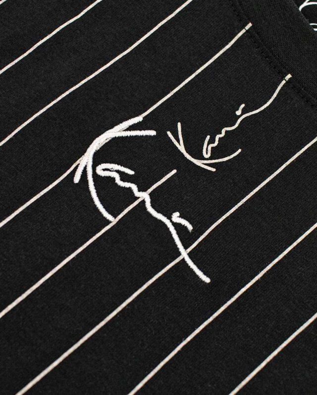 KKJGTS000.01_2-1 Karl Kani Kids Signature Pinstripe Oversize T-Shirt Black/White KC251-002-1 - KARL KANI
