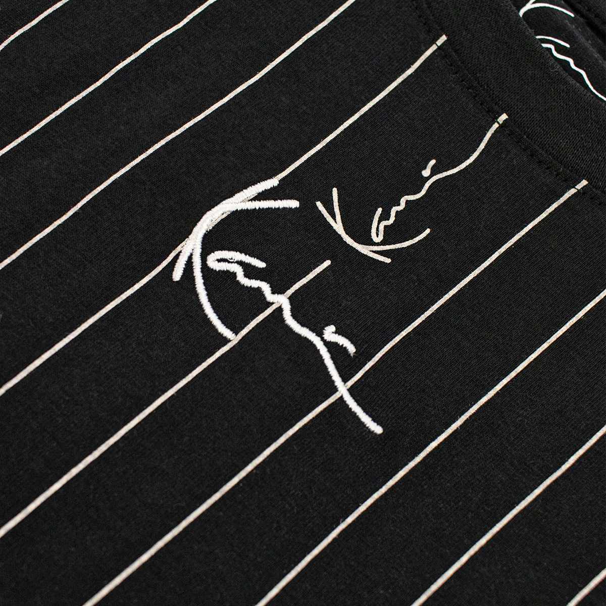 Karl Kani Kids Signature Pinstripe Oversize T-Shirt Black/White KC251-002-1 - Image 2
