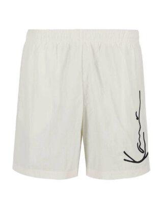 KARL KANI SIGNATURE SWIM SHORTS OFF WHITE BEIGE KM-SW011-003-09 - KARL KANI