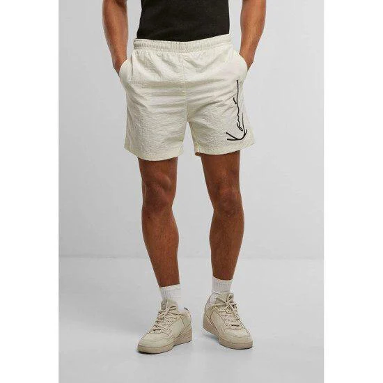 KARL KANI SIGNATURE SWIM SHORTS OFF WHITE BEIGE KM-SW011-003-09 - KARL KANI