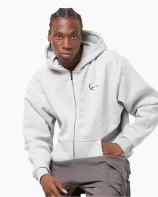 Karl Kani Chest Signature Essential Zip Hoodie Ash Grey KM-ZH011-013-03