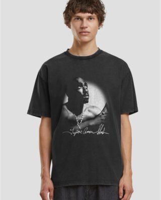 MERCHCODE 2Pac Spotlight Vintage Loose Tee Black MC1702