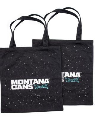 MONTANA TYPO LOGO STARS COTTON BAG BLACK - Montana