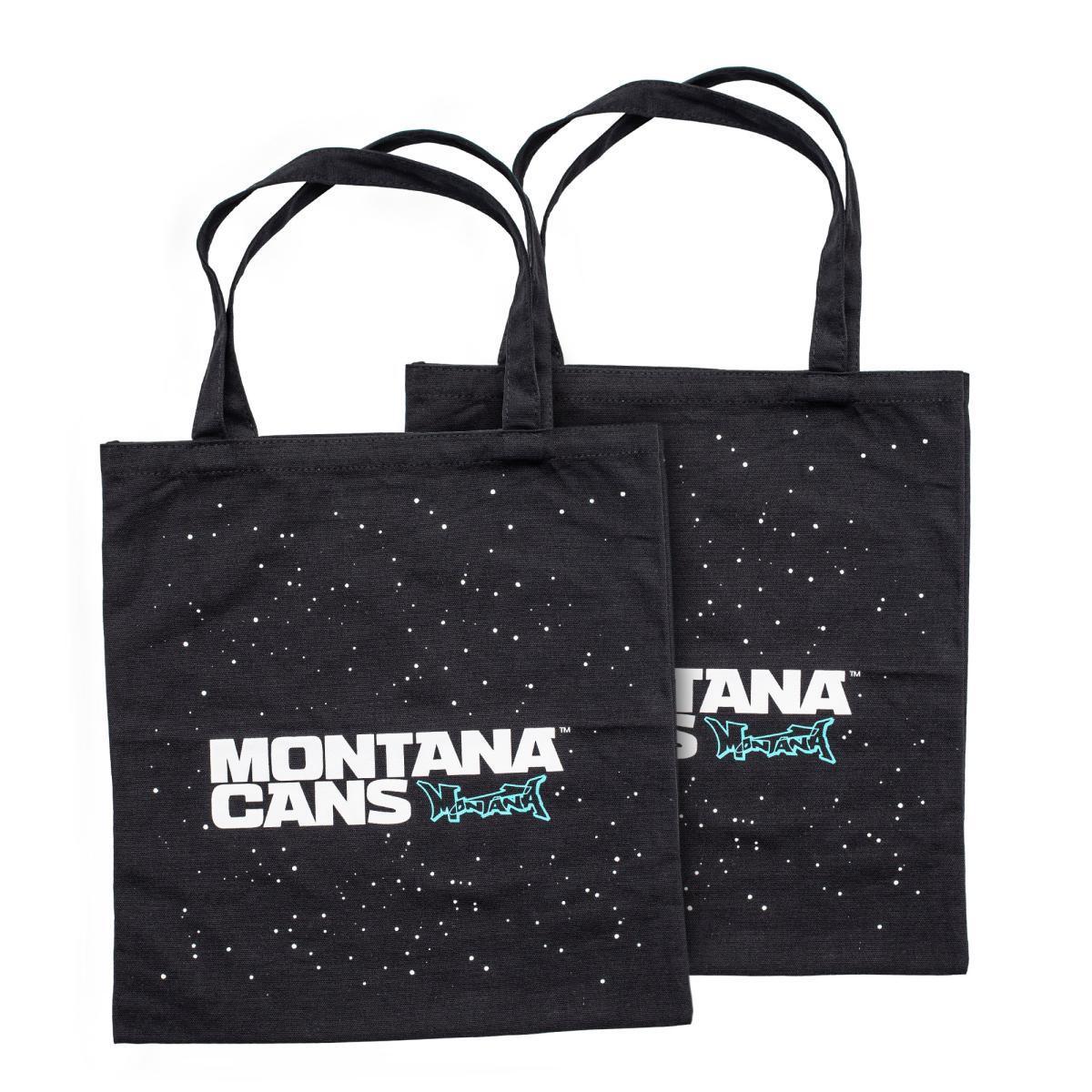 MONTANA TYPO LOGO STARS COTTON BAG BLACK - Image 2