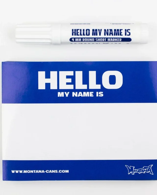 MONTANA “Hello My Name Is” Stickers Blue - Montana