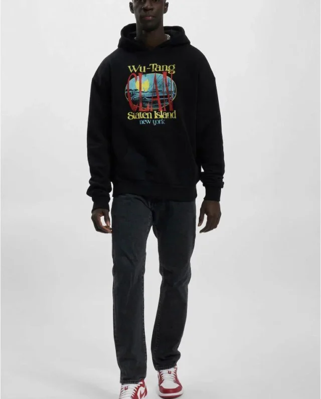 Upscale Studios Wu Tang Staten Island Heavy Oversize Hoodie Black MT2451 - Rap Merch