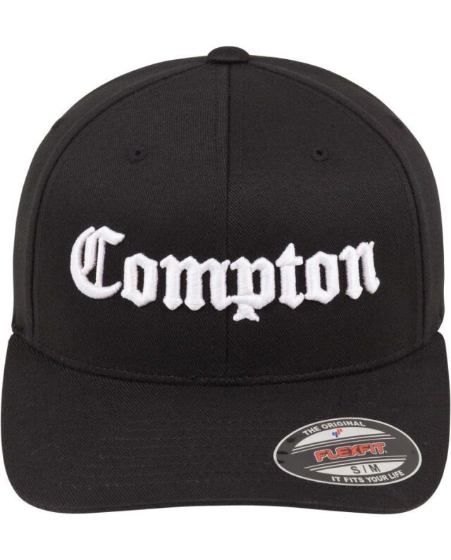 MT296_P1-00050 UPSCALE STUDIOS Compton Flexfit Cap Black MT296 - Compton