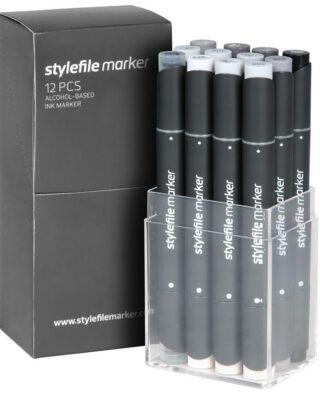 STYLEFILE MARKER 12 PCS SET SFS12NG NEUTRAL GREY