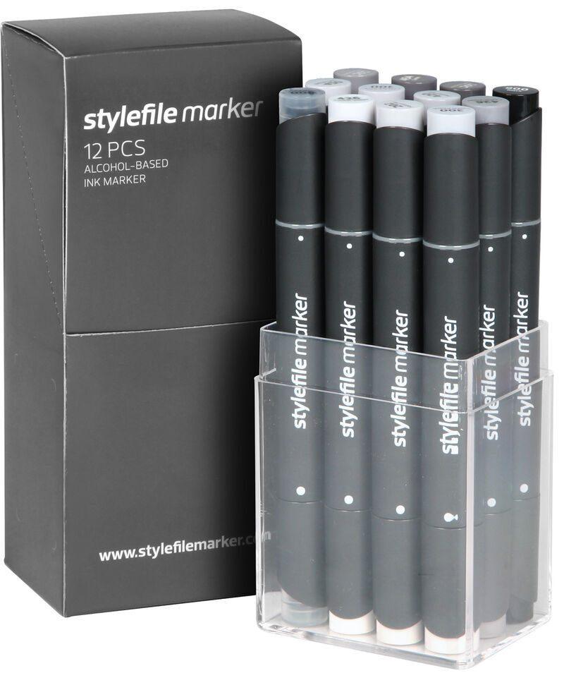 STYLEFILE MARKER 12 PCS SET SFS12NG NEUTRAL GREY