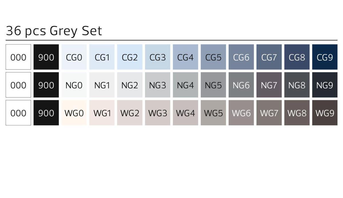 STYLEFILE MARKER BRUSH 36 PCS SET GREY - Image 4