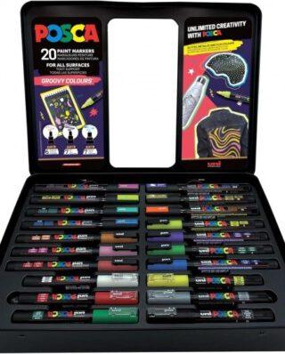 POSCA SET 20PCS GROOVY COLOURS METAL BOX - POSCA