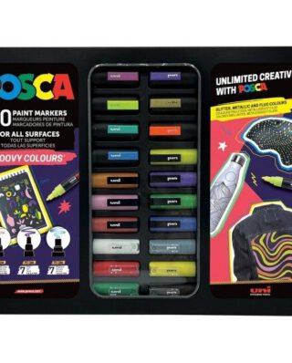 POSCA SET 20PCS GROOVY COLOURS METAL BOX