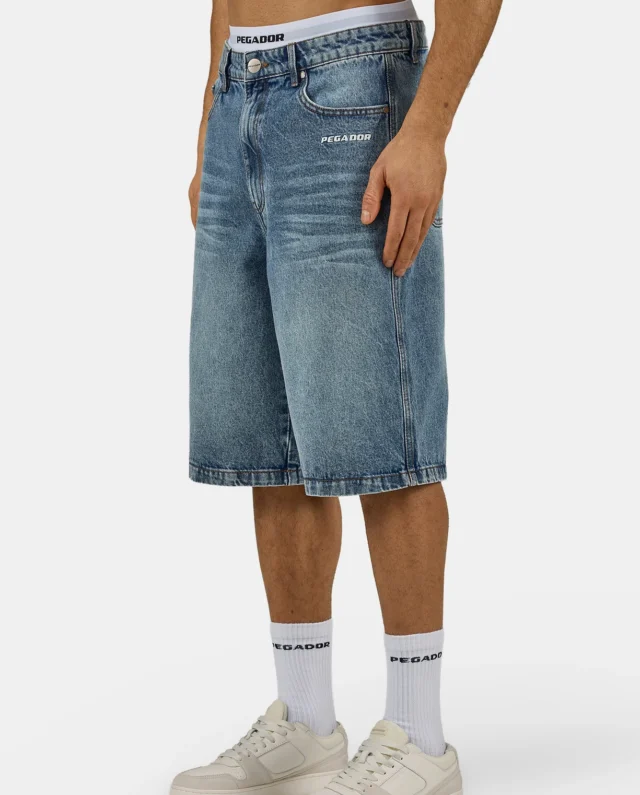 PEGADOR KOLAR JORTS SPRAYED WASHED BLUE PGDR-4901-633