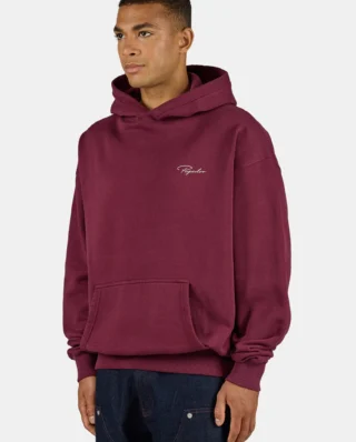 Pegador Pike Oversized Hoodie Washed Maroon Red Stone PGDR-6322-614/097