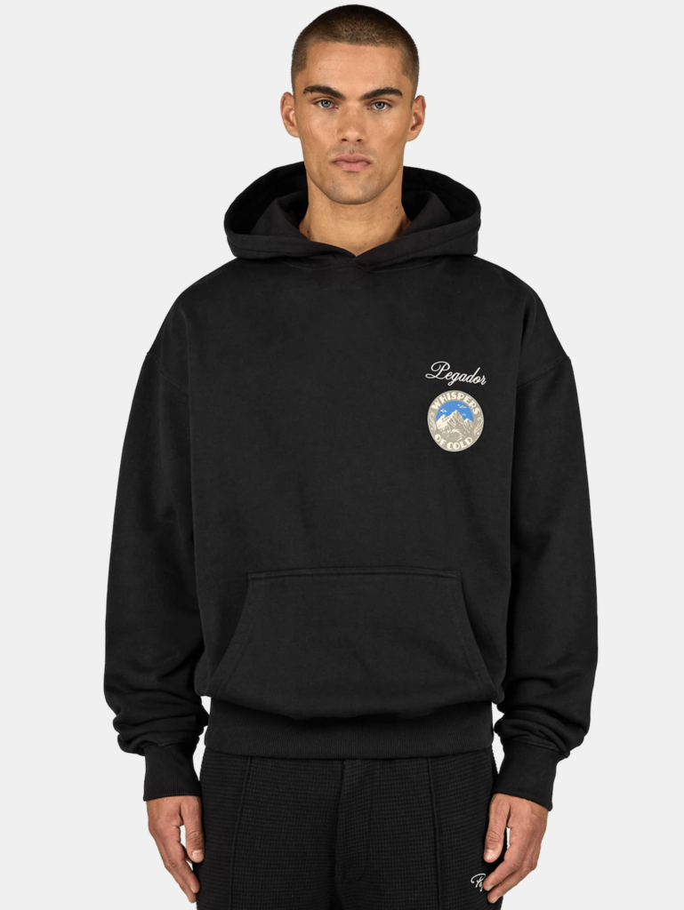 PEGADOR CUNEO OVERSIZED HOODIE VINTAGE BLACK PGDR-6519-065