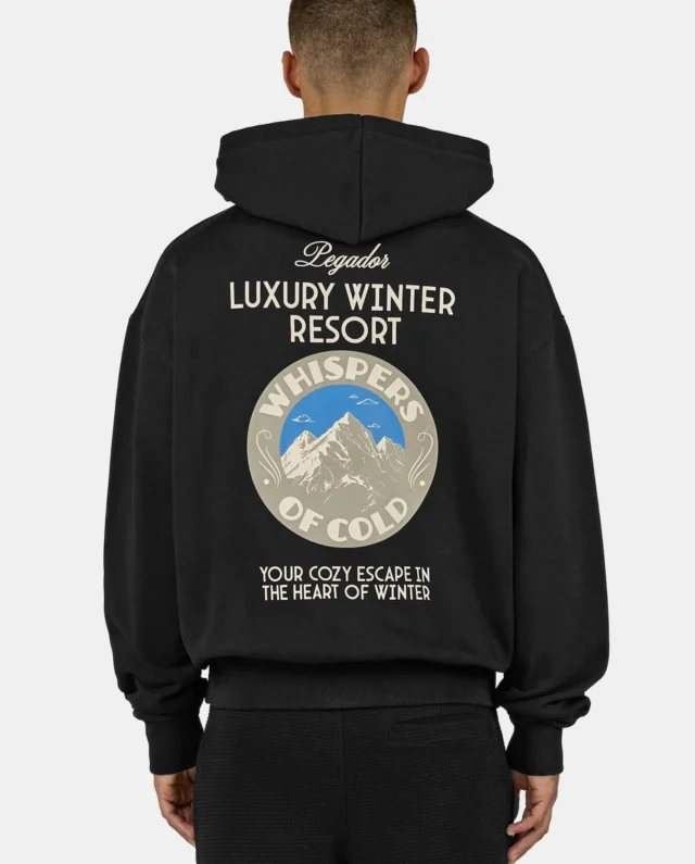 PEGADOR CUNEO OVERSIZED HOODIE VINTAGE BLACK PGDR-6519-065 - PEGADOR