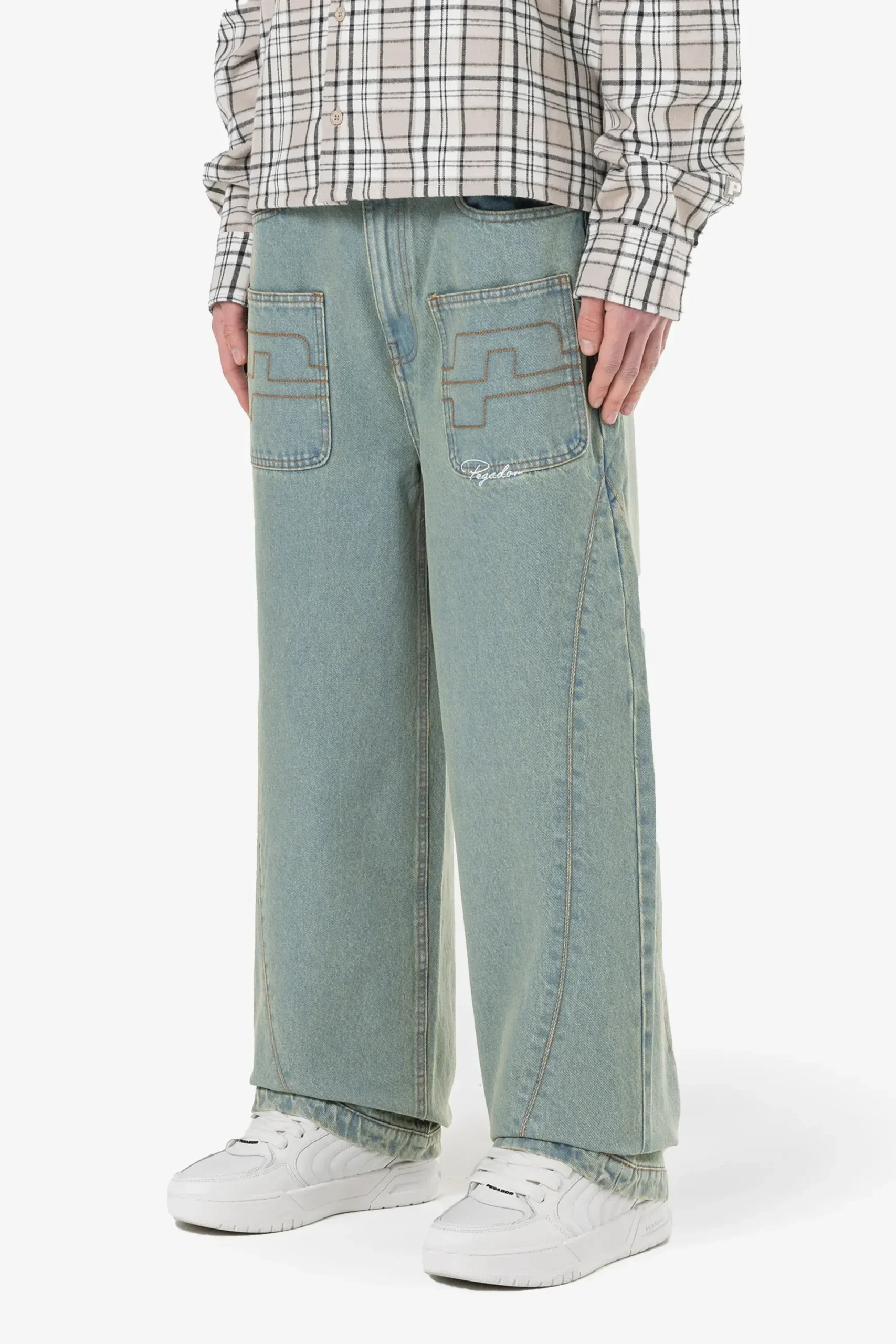 PEGADOR LEGACY WIDE JEANS WASHED VINTAGE BLUE 4902-230-M-GR - Image 6