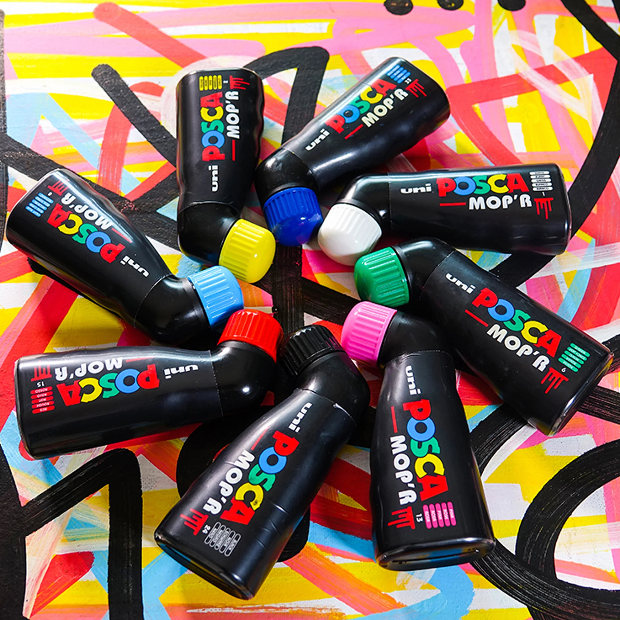 POSCA MOP'R PCM-22 MULTI SURFACE PERMANENT PAINT MARKER XXL R0UND TIP 3-19 MM BOX SET OF 8 PCS - Image 3
