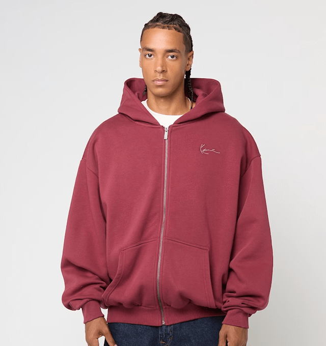 KARL KANI WESTERN OS ZIP HOODIE RED KM253-036-1