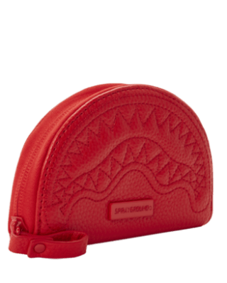 SPRAYGROUND RED RIVIERA SHARK COIN POUCH W3413 - SPRAYGROUND