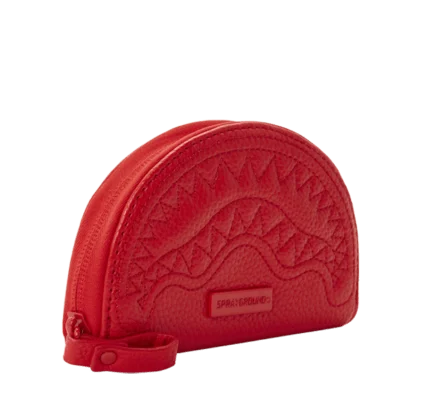 SPRAYGROUND RED RIVIERA SHARK COIN POUCH B3413 - SPRAYGROUND