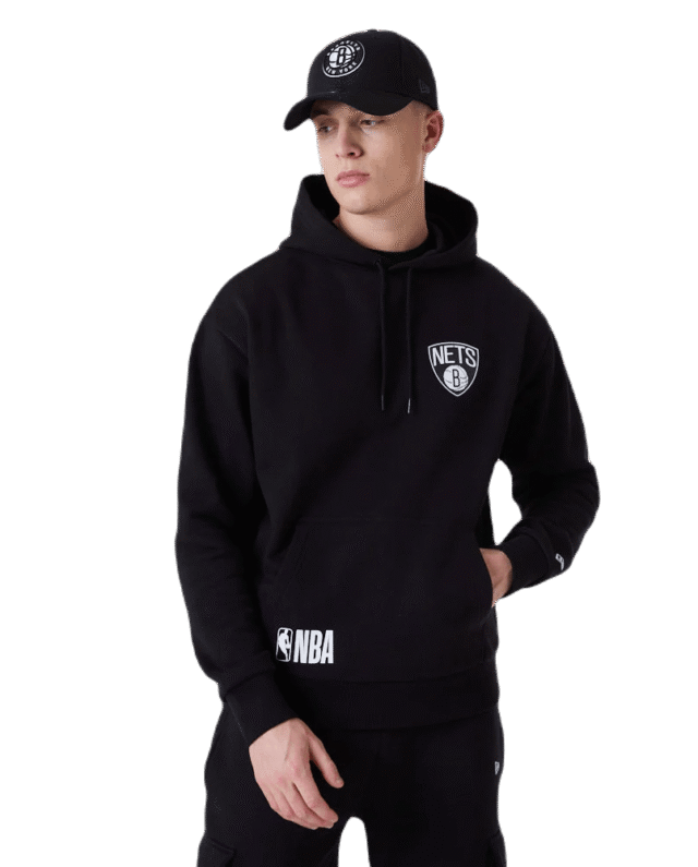 NEW ERA BROOKLYN NETS NBA TEAM LOGO HOODIE 60284622 BLACK