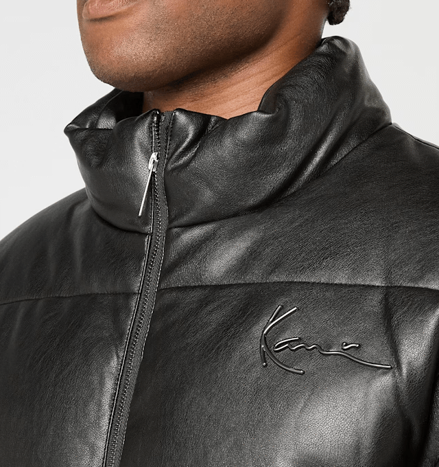 KARL KANI METAL SIGNATURE PU LEATHER PUFFER KM253-050-1 - KARL KANI
