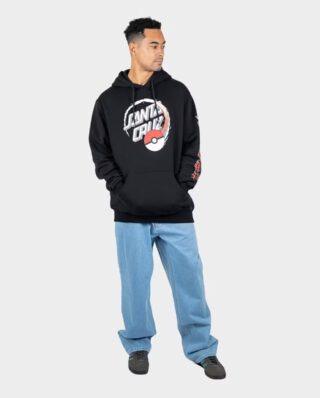 SFGRJRWYJWY SANTA CRUZ POKE BALL DOT HOODIE BLACK SCA-HDY-5980 - SANTA CRUZ