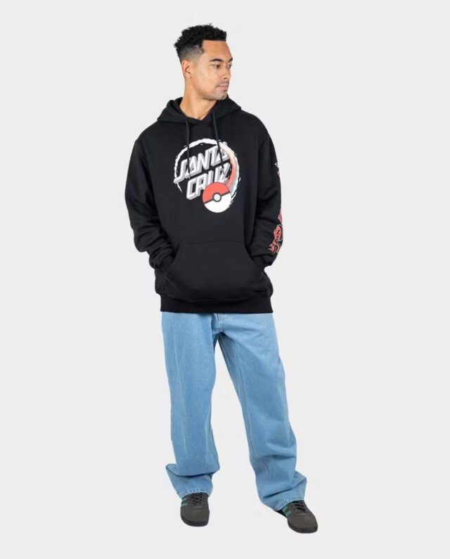 SANTA CRUZ POKE BALL DOT HOODIE BLACK SCA-HDY-5980 - SANTA CRUZ