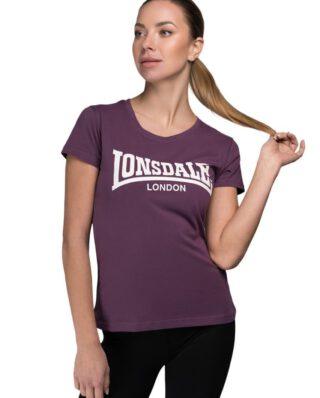 LONSDALE LONDON CARTMEL T-SHIRT 117020 3803 AUBERGINE/WHITE - LONSDALE LONDON