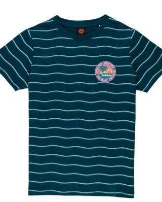 Santa Cruz Youth Paradise Break T-Shirt Teal Wave Stripe SCA-YTE-1620 - SANTA CRUZ