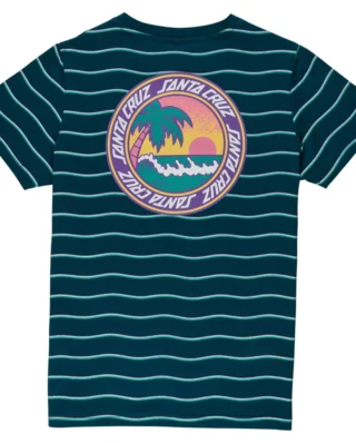 Santa Cruz Youth Paradise Break T-Shirt Teal Wave Stripe SCA-YTE-1620 - SANTA CRUZ