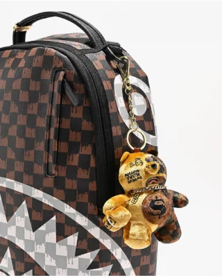 Sprayground-Sip-Gold-Drip-Bear-Bag-Charm-_410285-alt1-US SPRAYGROUND SIP GOLD DRIP BEAR KEYCHAIN K9593 7.5 cm x 9 cm x 3.8 cm - SPRAYGROUND