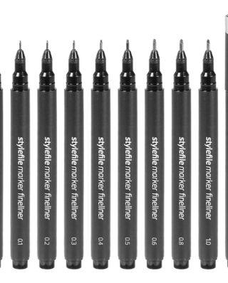 STYLEFILE MARKER FINELINER 10 PCS SET BLACK