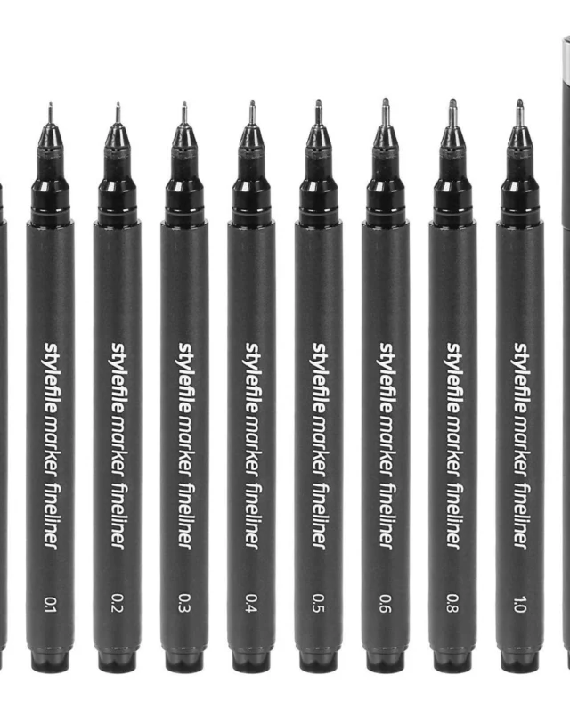 STYLEFILE MARKER FINELINER 10 PCS SET BLACK