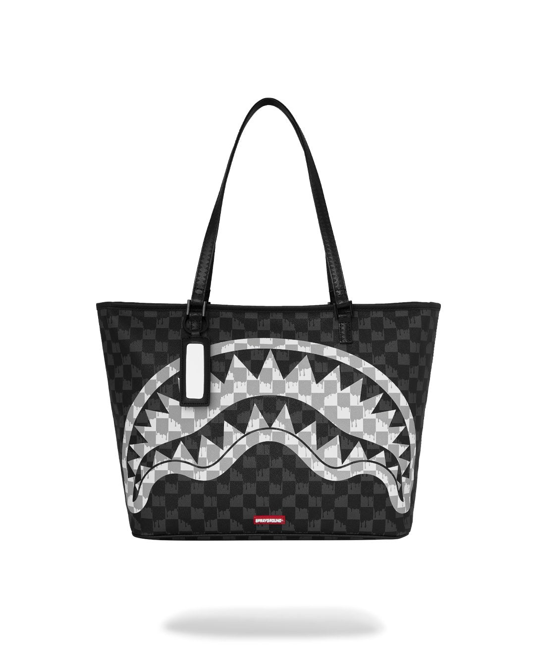 T9346_1.jpg SPRAYGROUND BLACK AND WHITE DRIP CHECK SHARK TOTE T9346 55,8 x 17,8 x 34,3 cm - Image 1