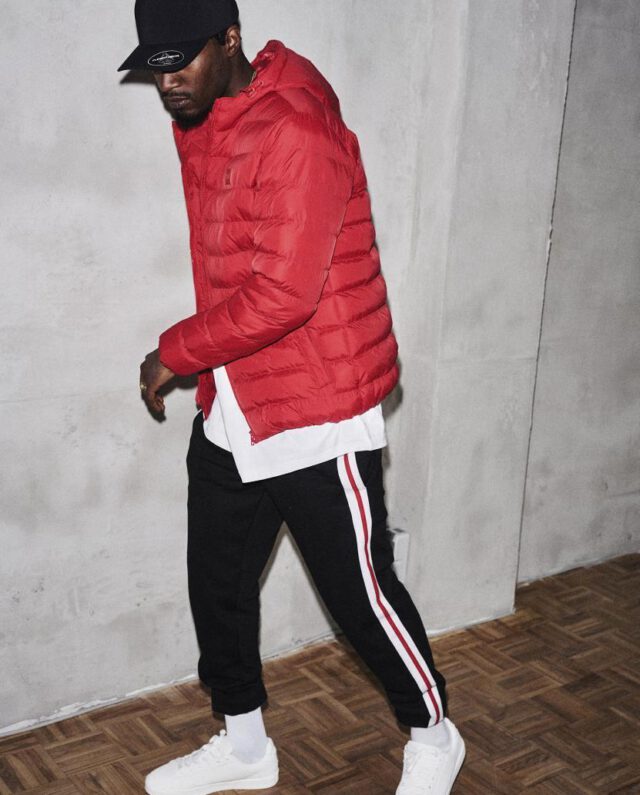 URBAN CLASSICS 3-TONE SIDE STRIPE TERRY PANTS TB2393 BLK/WHT/FIRERED - UrbanClassics