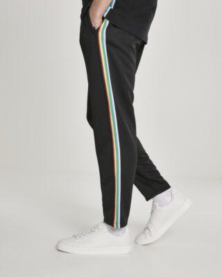 URBAN CLASSICS SIDE TAPED TRACK PANTS TB2729 BLK/MULTICOLOR - UrbanClassics